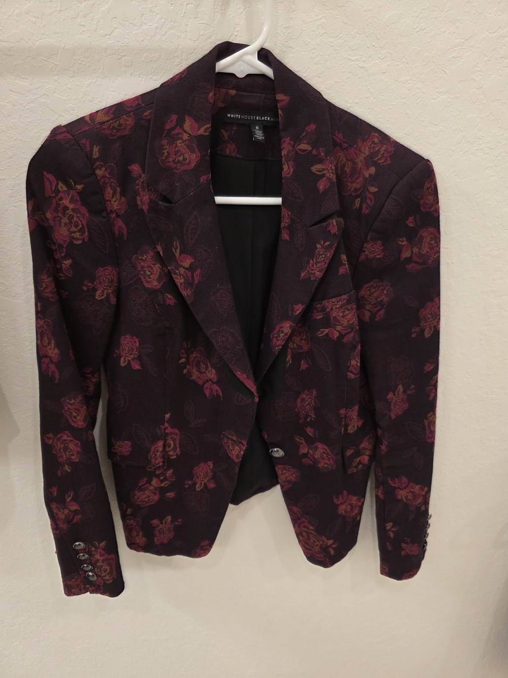 White House Black Market Plum Floral Blazer